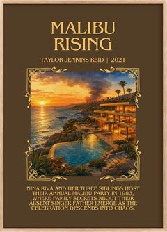 Malibu Rising Minimalist Book Poster by Taylor Jenkins Reid