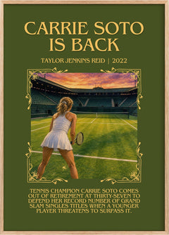 Carrie Soto Is Back Minimalist Book Poster by Taylor Jenkins Reid