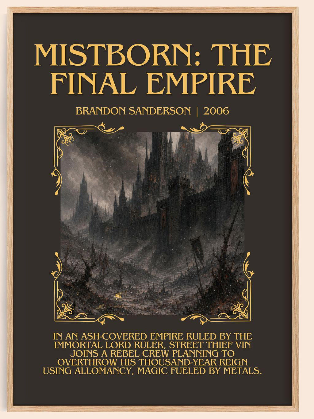 Mistborn: The Final Empire Minimalist Book Poster by Brandon Sanderson – book poster