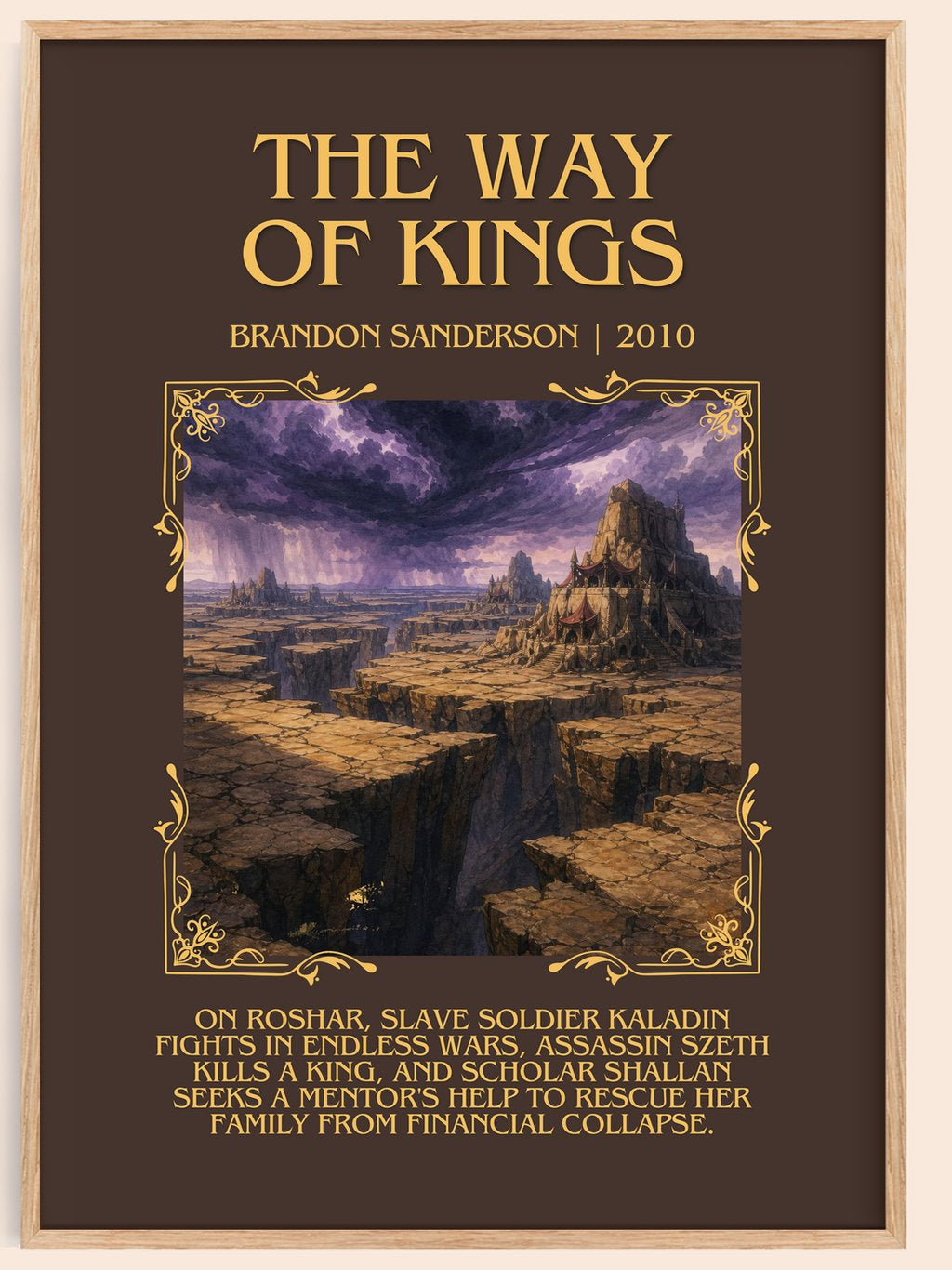 The Way of Kings Minimalist Book Poster by Brandon Sanderson – book poster