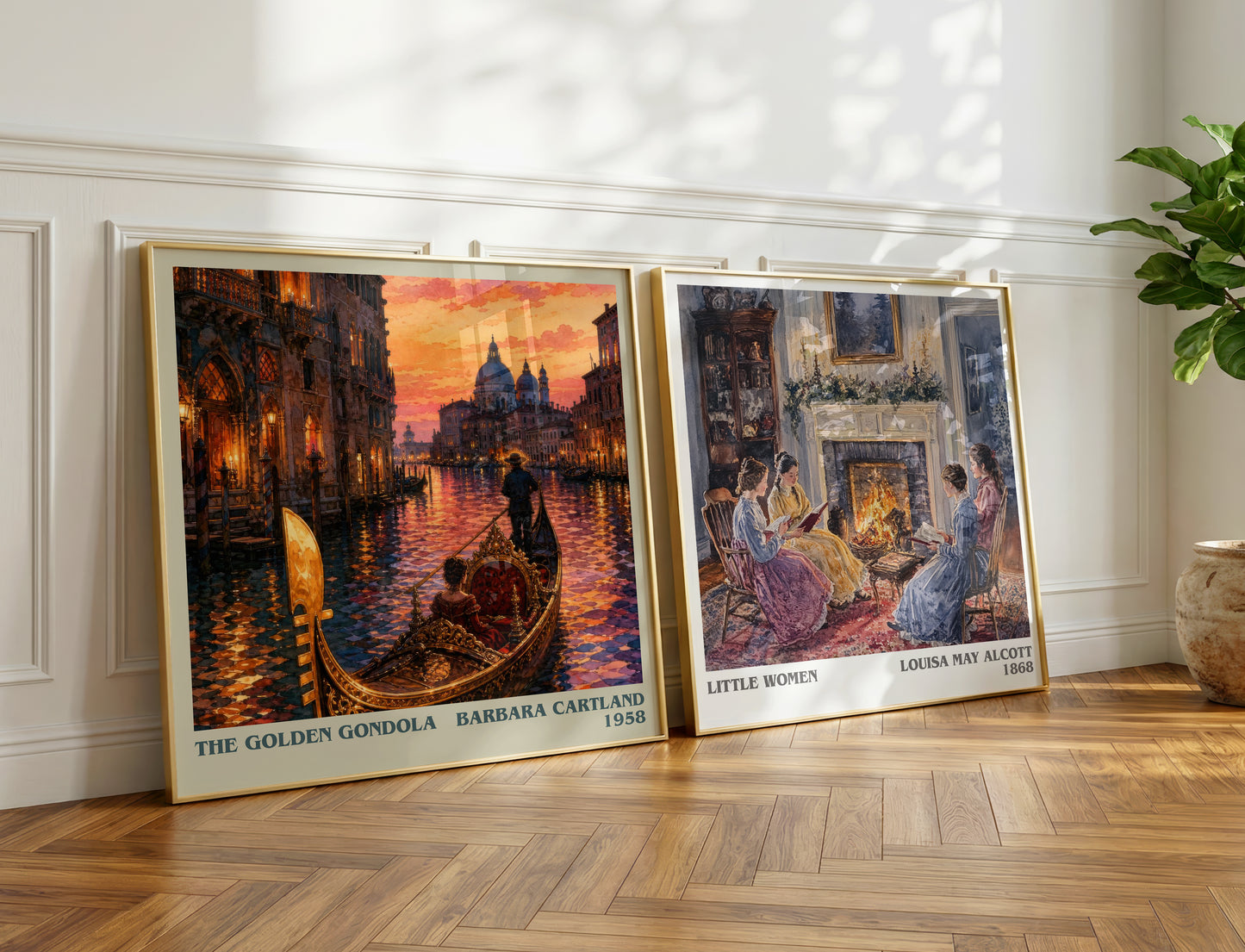 The Golden Gondola literary print on bookshelf – Barbara Cartland fan gift