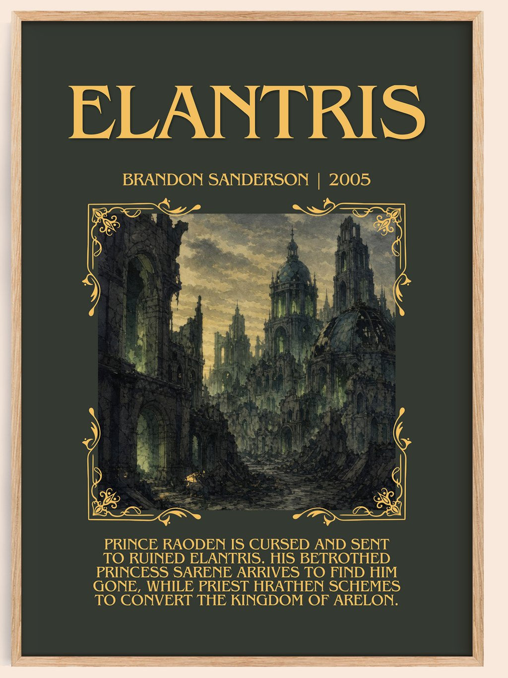 Elantris Minimalist Book Poster by Brandon Sanderson – book poster