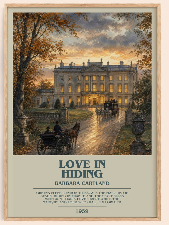 Love In Hiding Bookish Wall Art by Barbara Cartland