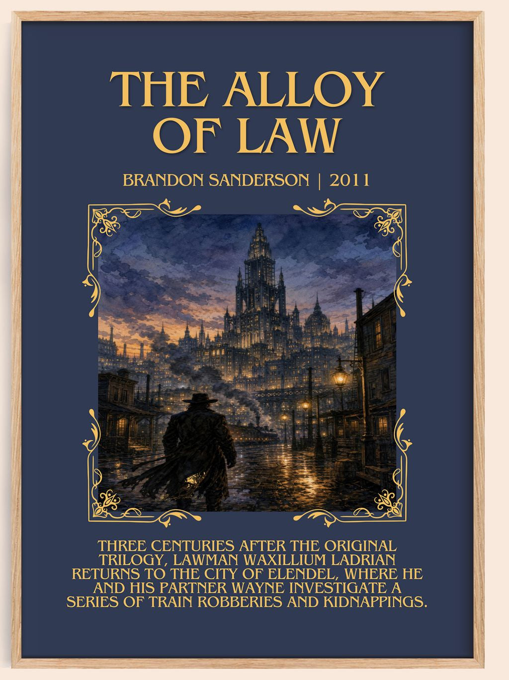 The Alloy of Law Minimalist Book Poster by Brandon Sanderson – book poster