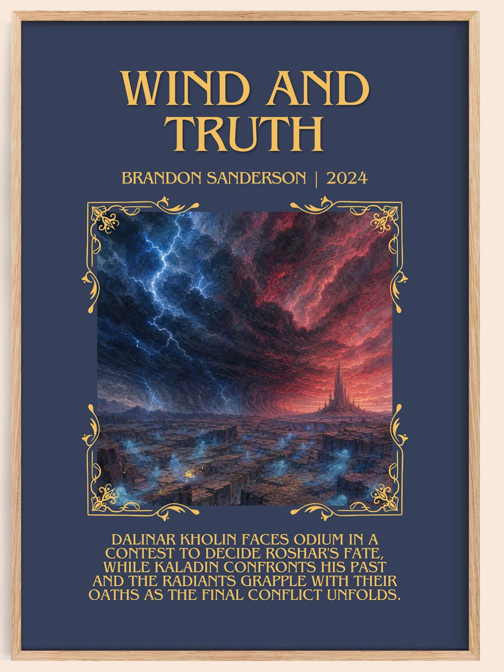 Wind and Truth Minimalist Book Poster by Brandon Sanderson – book poster