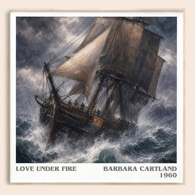 Love Under Fire Literary Art Print by Barbara Cartland
