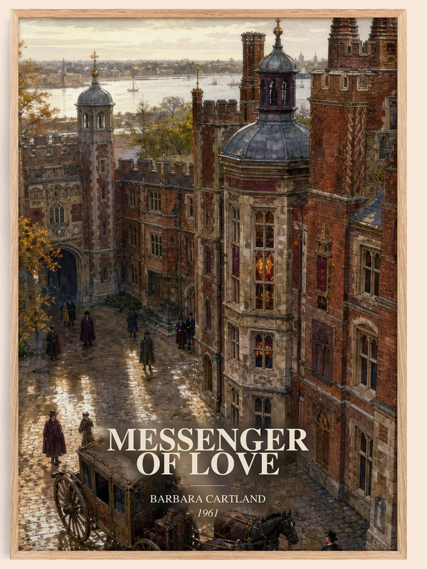 Messenger Of Love watercolour book poster by Barbara Cartland – framed literary art print