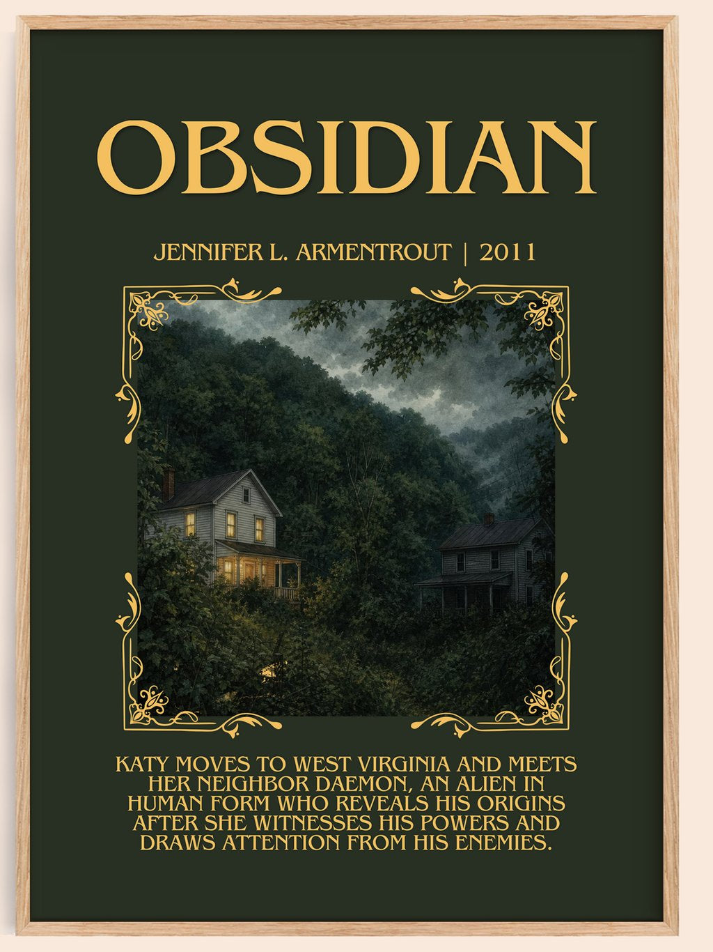 Obsidian Minimalist Book Poster by Jennifer L. Armentrout – book poster