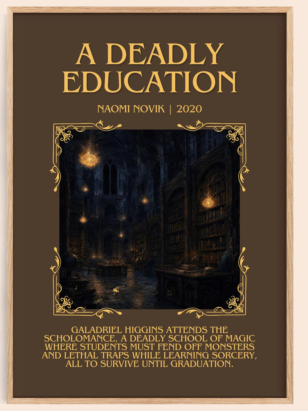 A Deadly Education Minimalist Book Poster by Naomi Novik – book poster