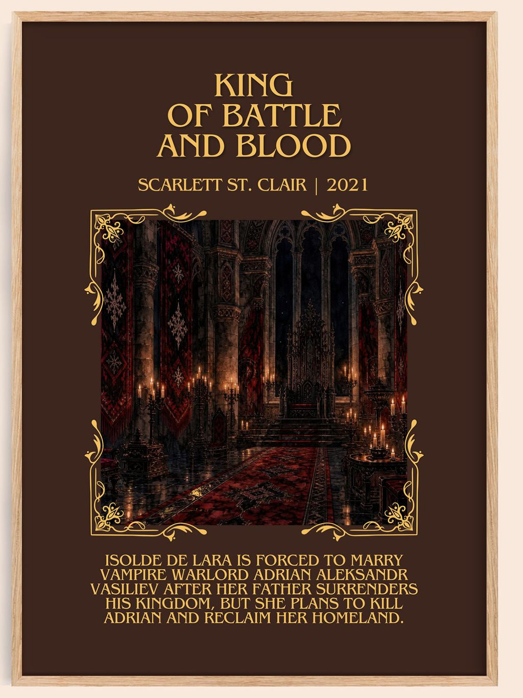 King of Battle and Blood Minimalist Book Poster by Scarlett St. Clair – book poster