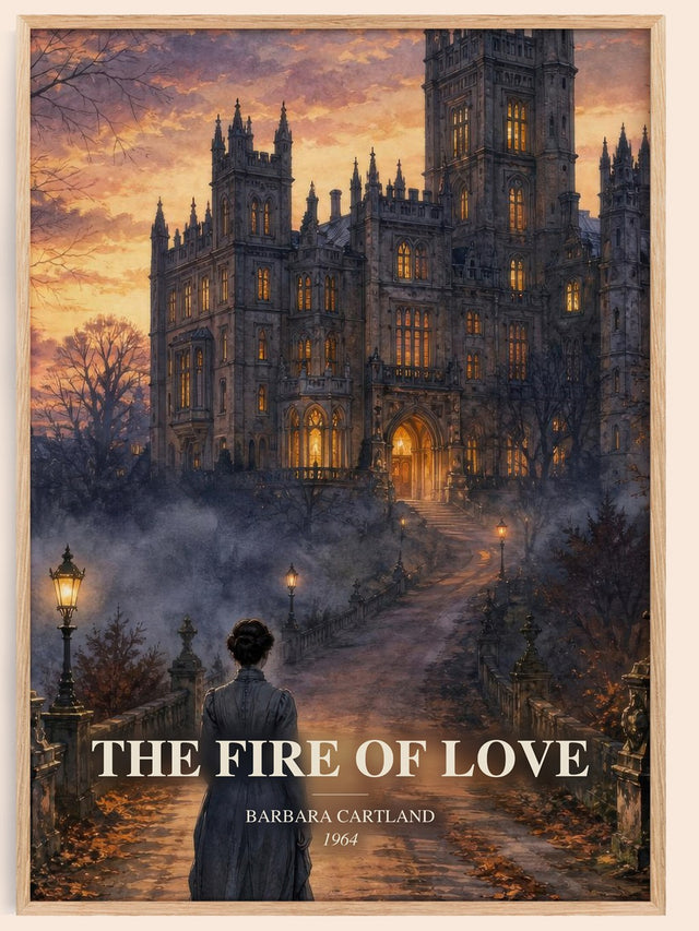 The Fire Of Love Book Watercolour Illustration by Barbara Cartland