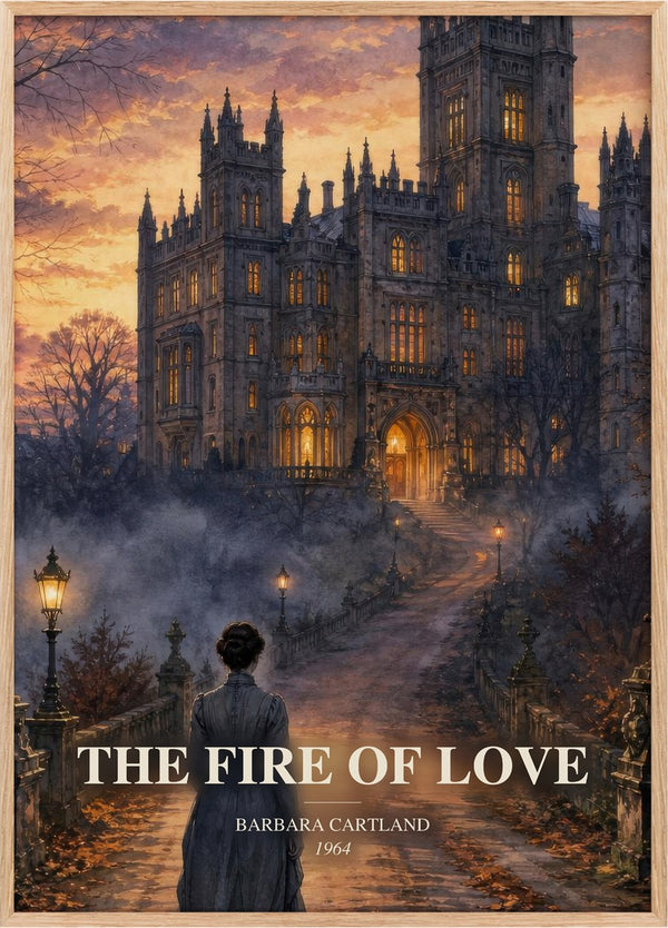 The Fire Of Love Book Watercolour Illustration by Barbara Cartland
