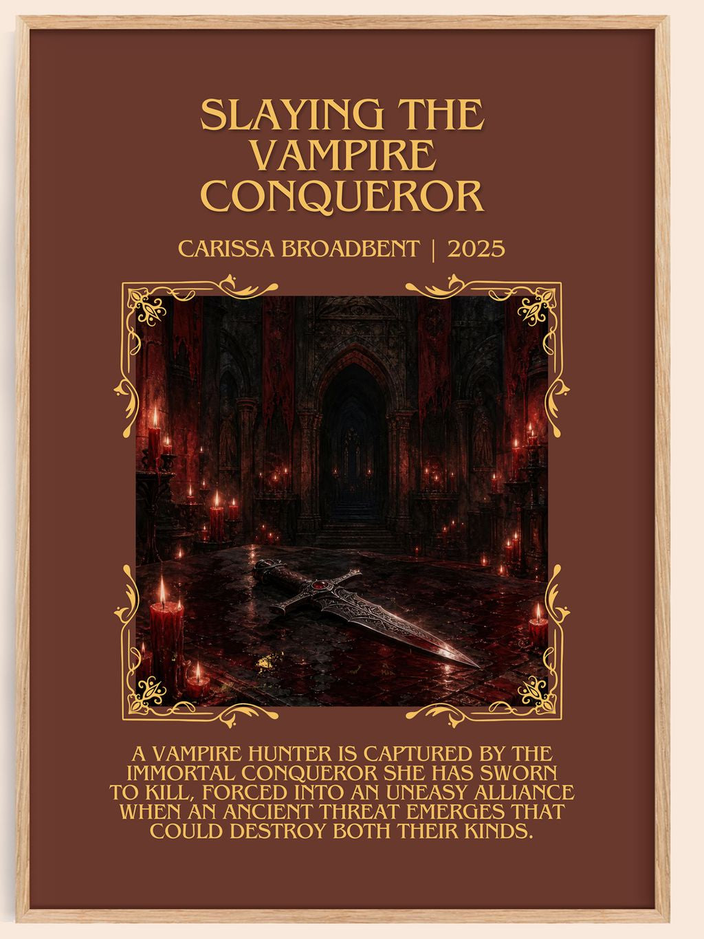 Slaying the Vampire Conqueror Minimalist Book Poster by C. Broadbent – book poster