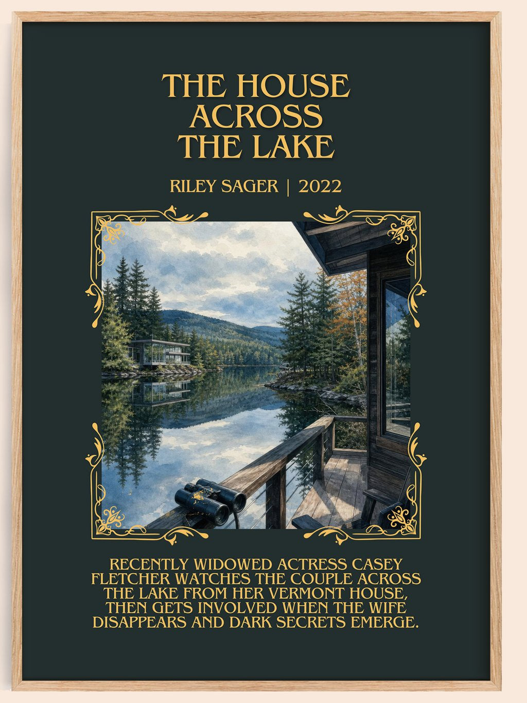 The House Across the Lake Minimalist Book Poster by Riley Sager – book poster