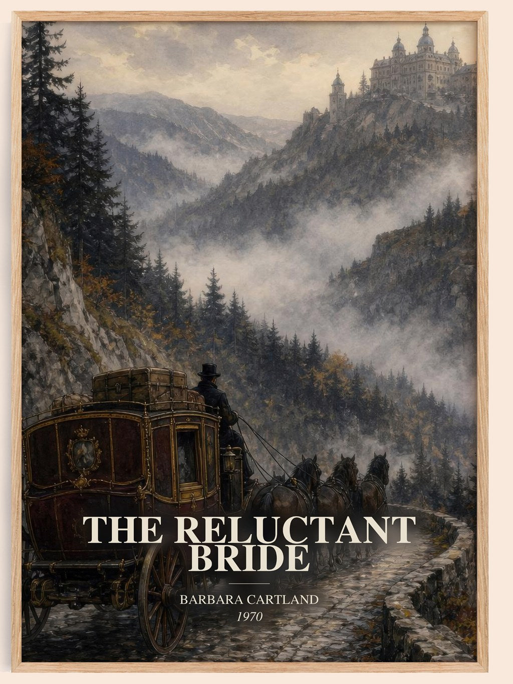 The Reluctant Bride watercolour book poster by Barbara Cartland – framed literary art print