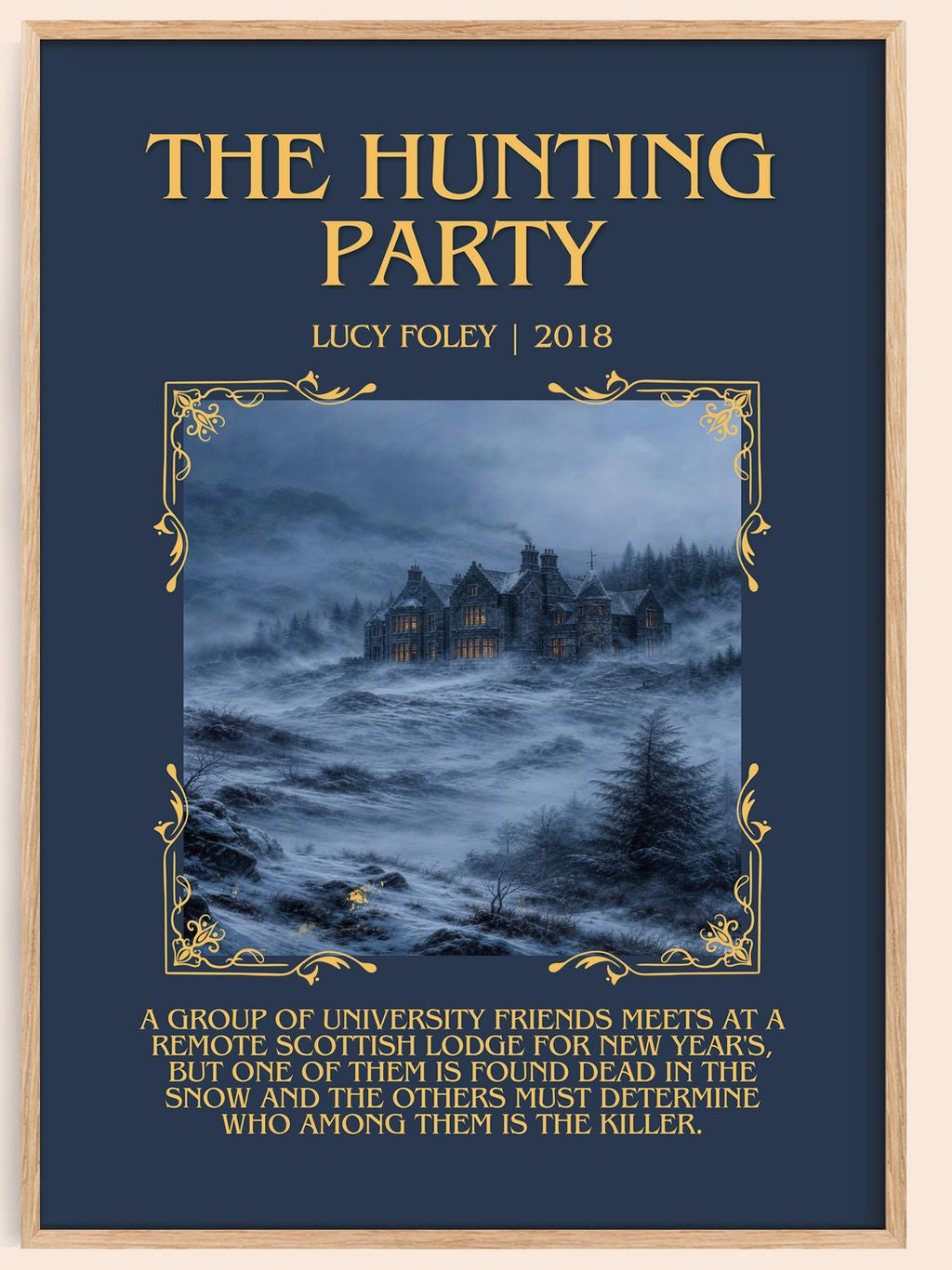 The Hunting Party Minimalist Book Poster by Lucy Foley – book poster