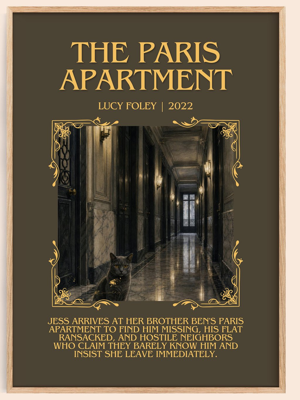 The Paris Apartment Minimalist Book Poster by Lucy Foley – book poster