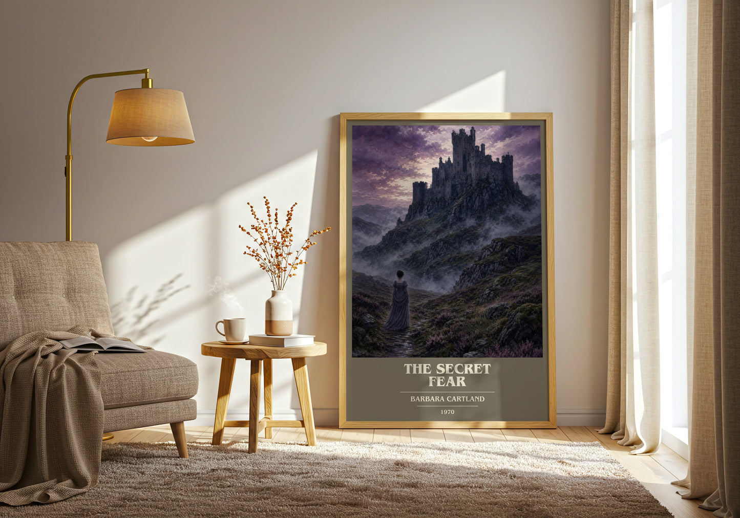 The Secret Fear book cover print on bookshelf – Barbara Cartland fan gift