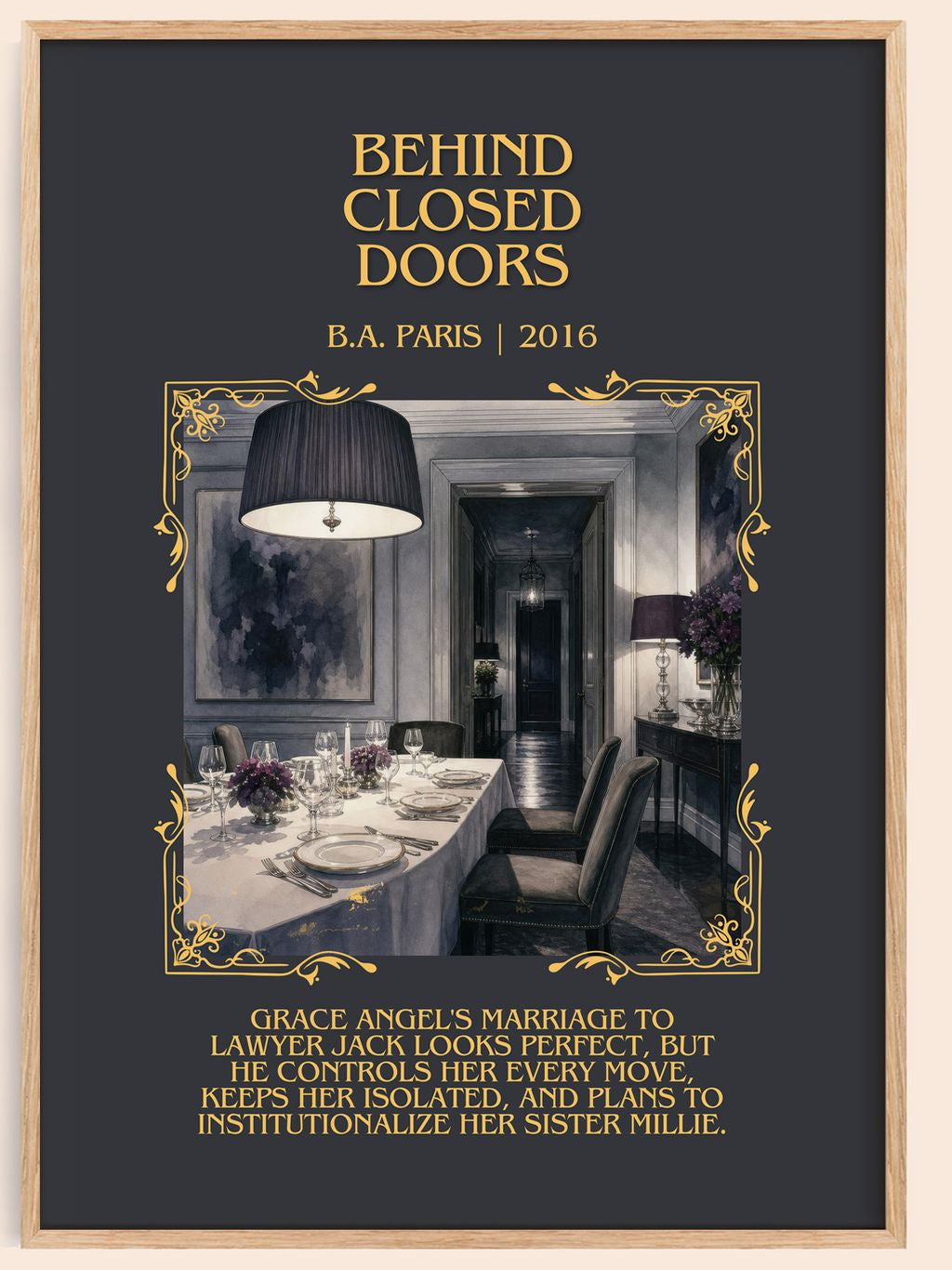 Behind Closed Doors Minimalist Book Poster by B.A. Paris – book poster