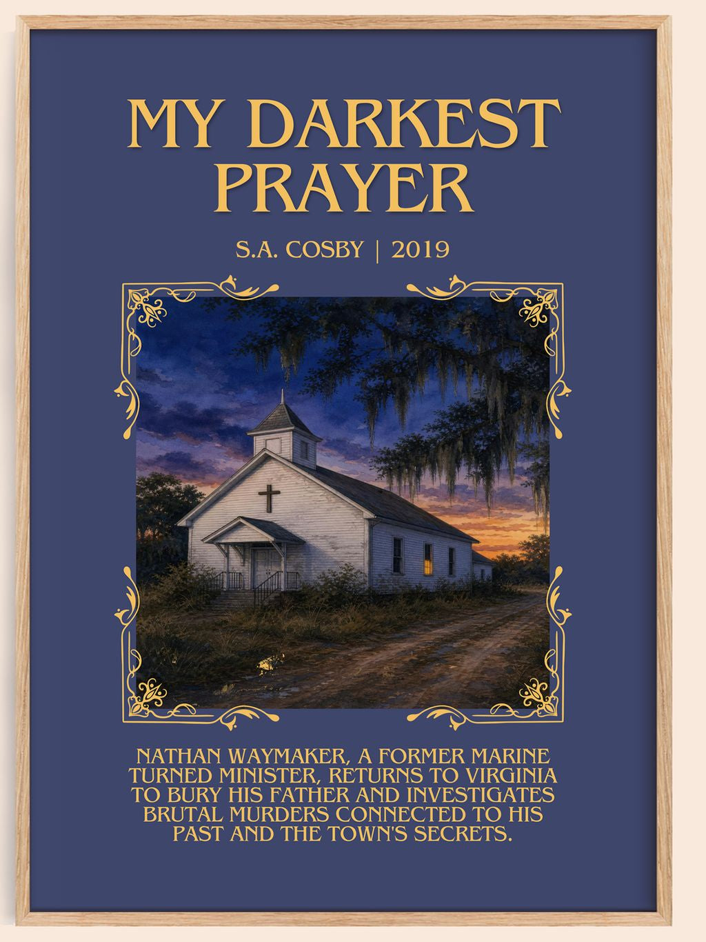 My Darkest Prayer Minimalist Book Poster by S.A. Cosby – book poster