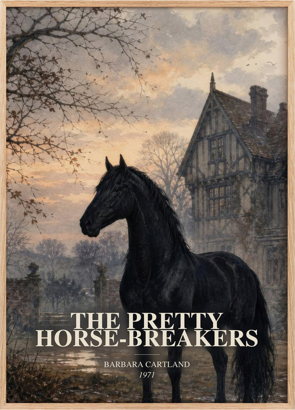 Pretty Horse-Breakers Book Watercolour Illustration by B. Cartland