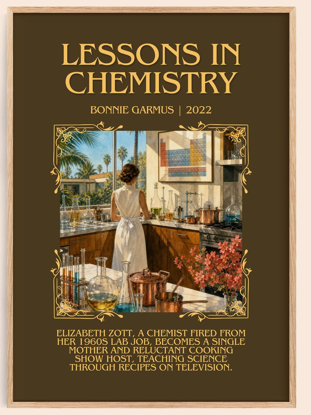 Lessons in Chemistry Minimalist Book Poster by Bonnie Garmus – book poster