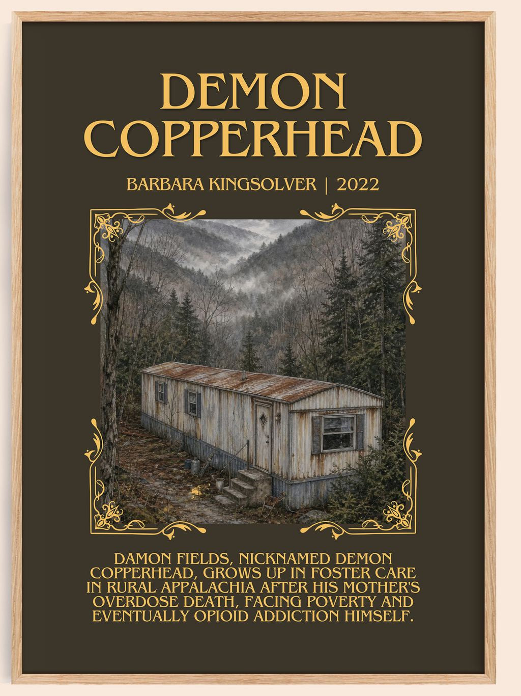 Demon Copperhead Minimalist Book Poster by Barbara Kingsolver – book poster