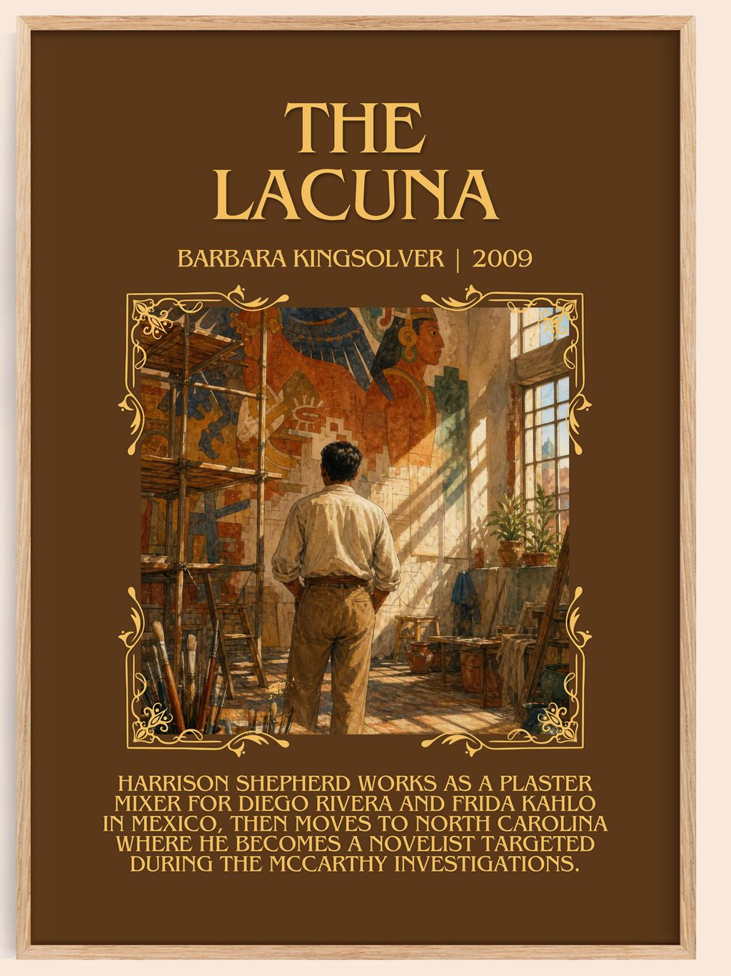 The Lacuna Minimalist Book Poster by Barbara Kingsolver – book poster