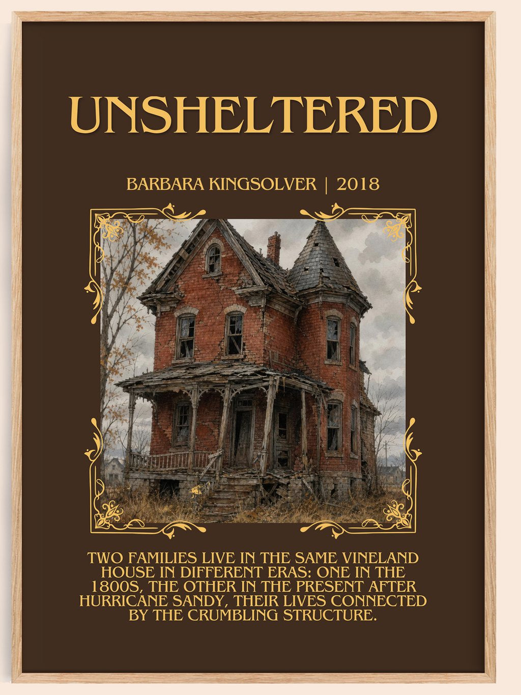 Unsheltered Minimalist Book Poster by Barbara Kingsolver – book poster