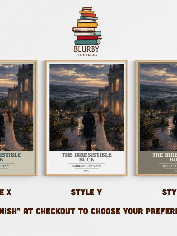 The Irresistible Buck book cover print in frame leaning in hallway – romance wall art