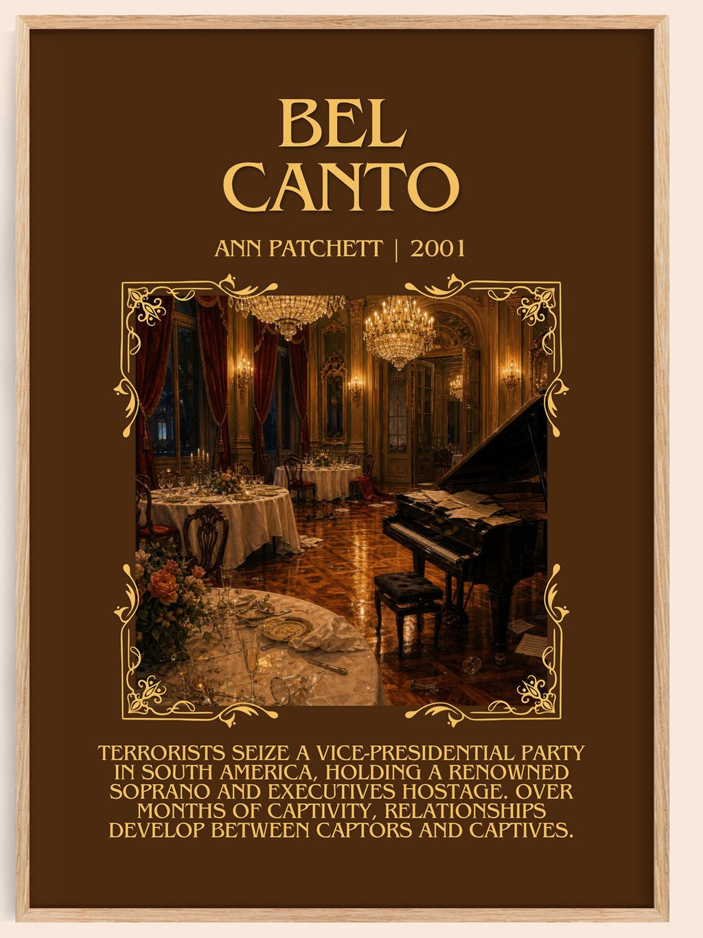 Bel Canto Minimalist Book Poster by Ann Patchett – book poster