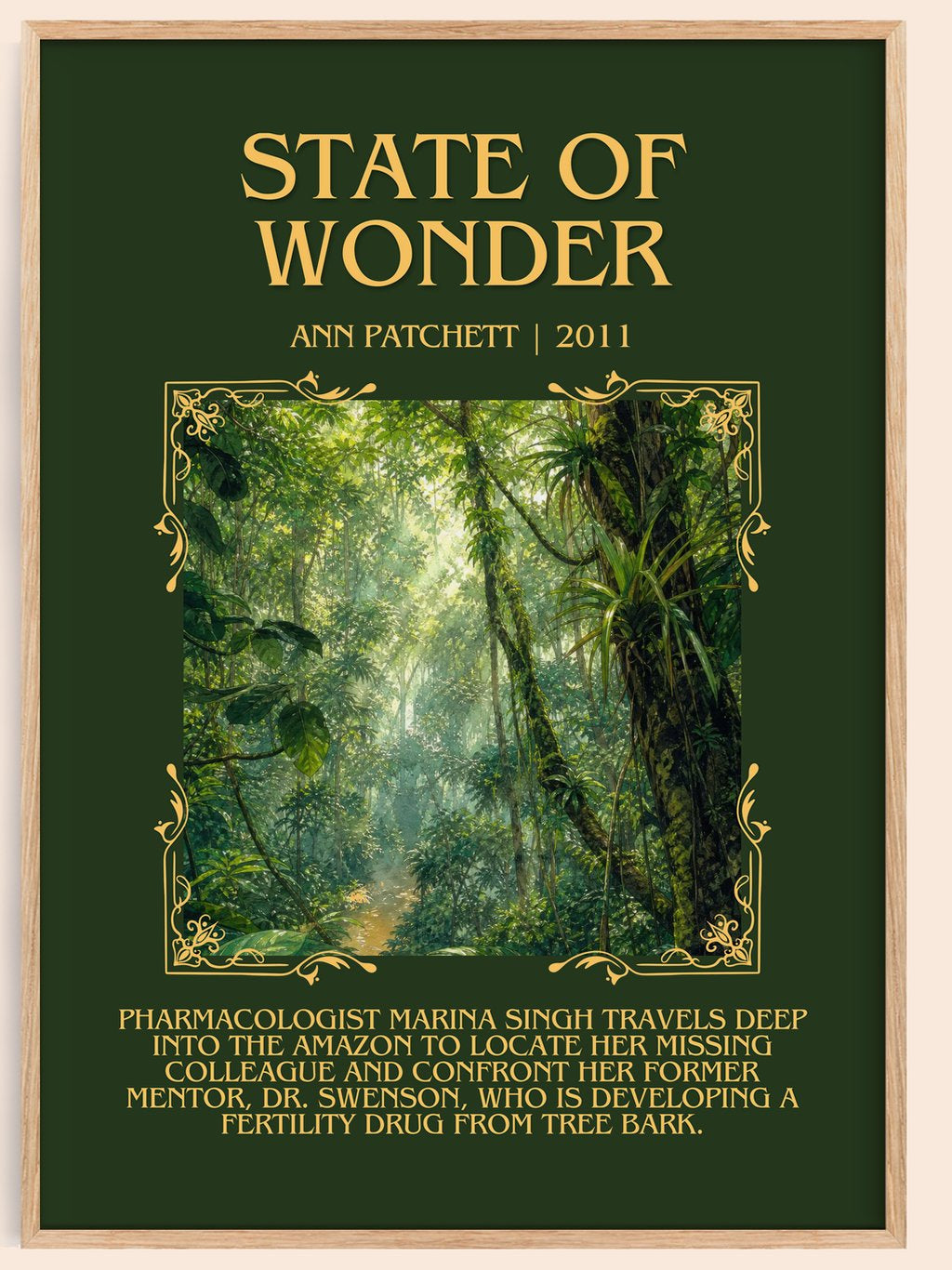 State of Wonder Minimalist Book Poster by Ann Patchett – book poster