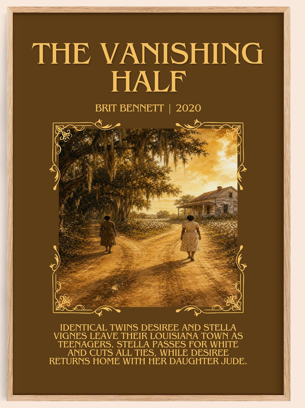 The Vanishing Half Minimalist Book Poster by Brit Bennett – book poster