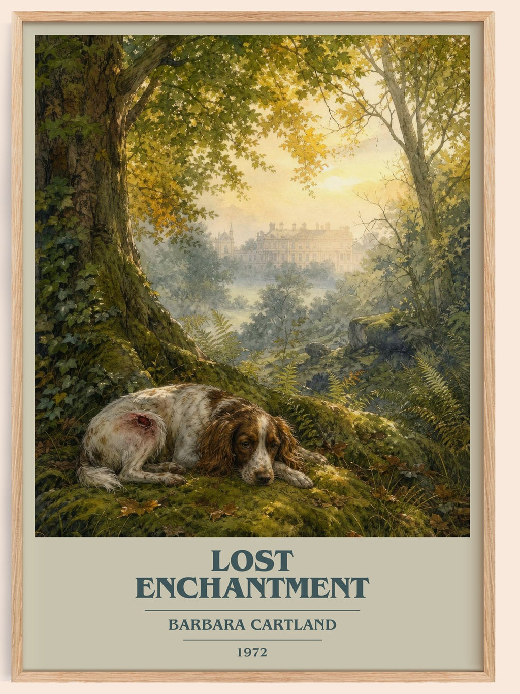 Lost Enchantment book cover book poster by Barbara Cartland – framed literary art print