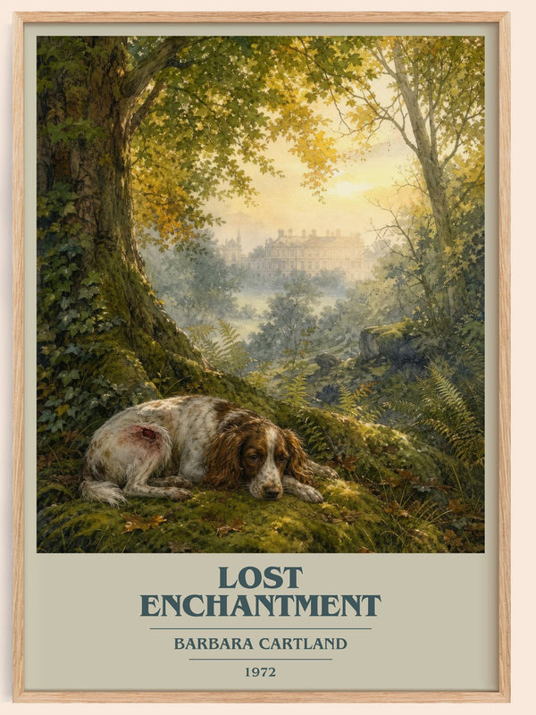 Lost Enchantment book cover book poster by Barbara Cartland – framed literary art print