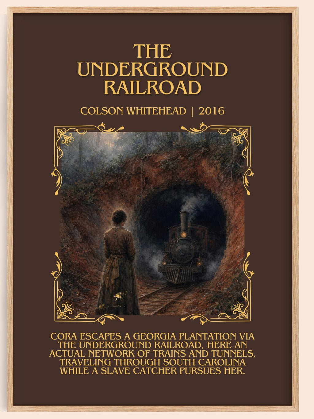 The Underground Railroad Minimalist Book Poster by Colson Whitehead – book poster