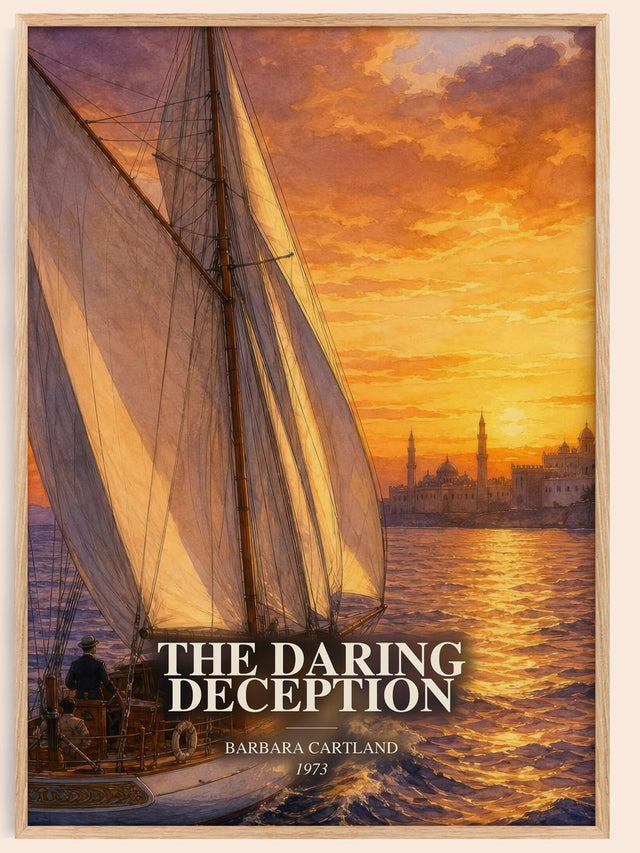 The Daring Deception Book Watercolour Illustration by Barbara Cartland