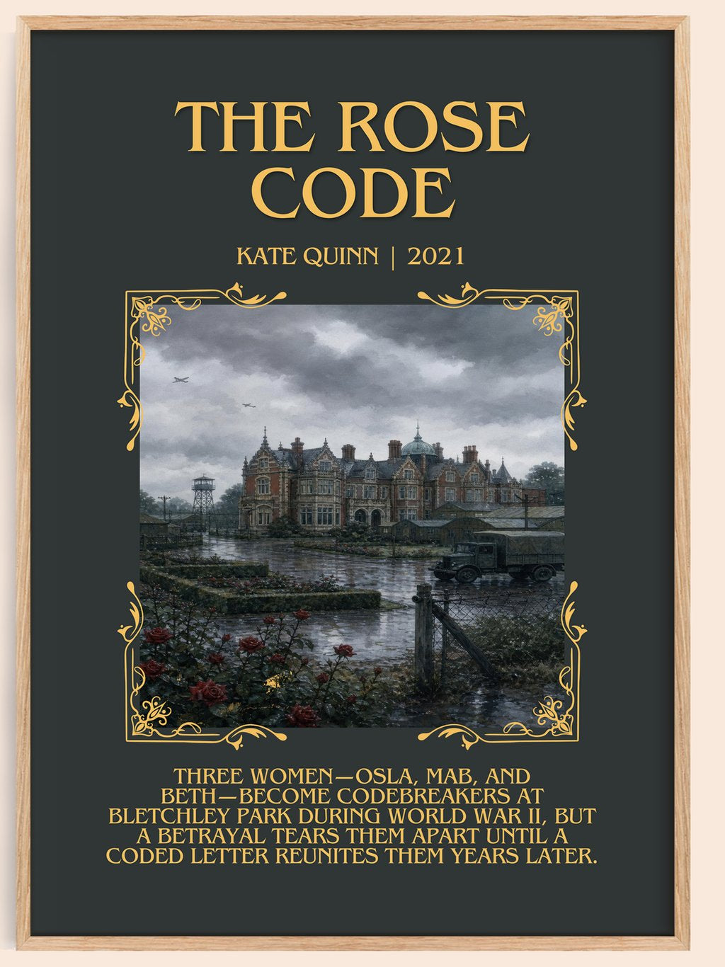 The Rose Code Minimalist Book Poster by Kate Quinn – book poster