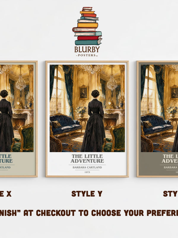 The Little Adventure book cover print in frame leaning in hallway – romance wall art