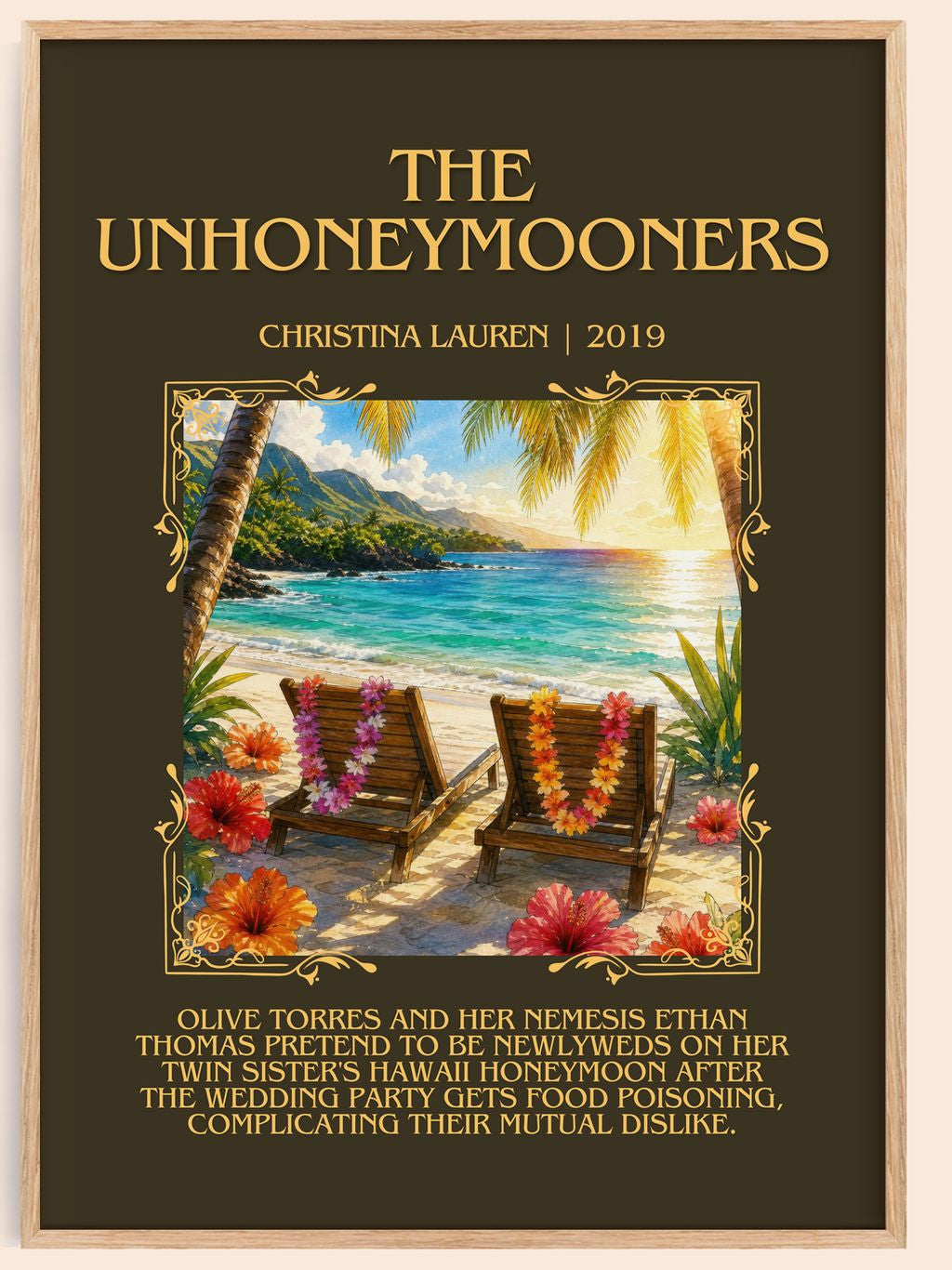 The Unhoneymooners Minimalist Book Poster by Christina Lauren – book poster