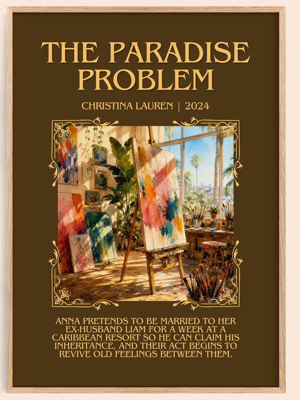 The Paradise Problem Minimalist Book Poster by Christina Lauren – book poster