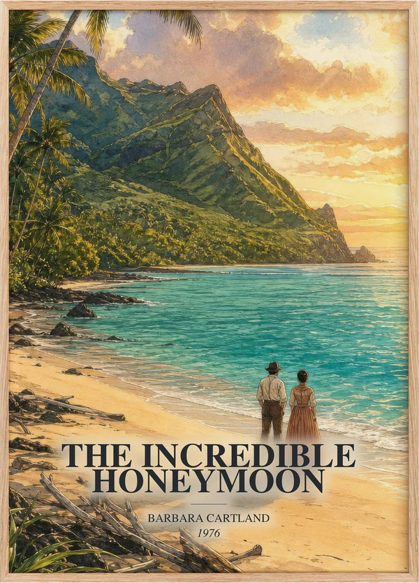 Incredible Honeymoon Book Watercolour Illustration by Barbara Cartland