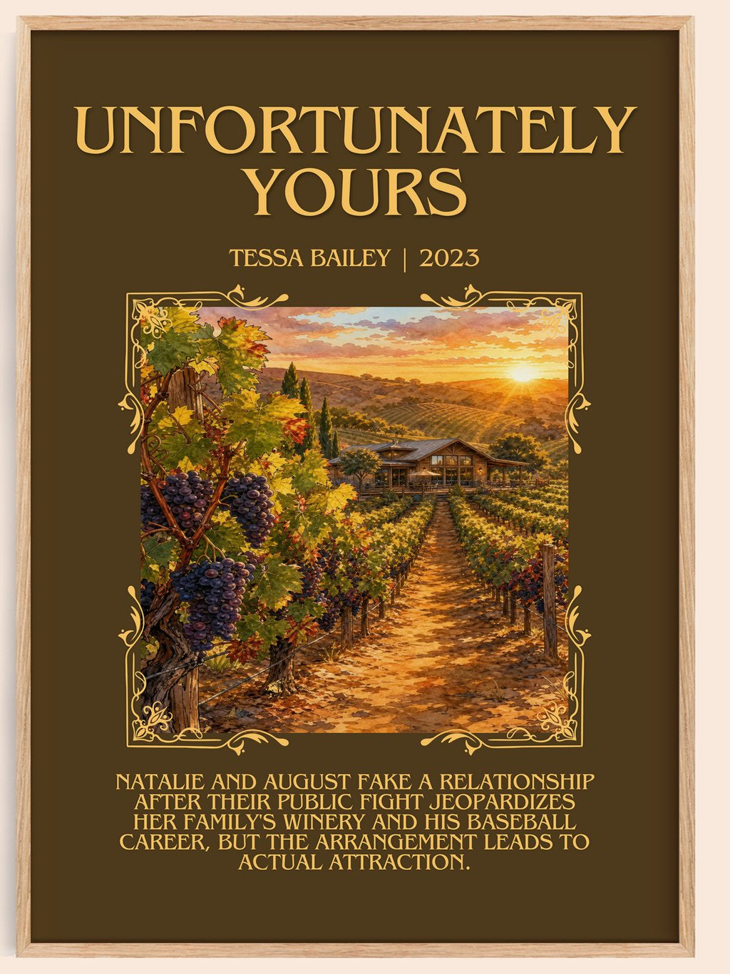 Unfortunately Yours Minimalist Book Poster by Tessa Bailey – book poster