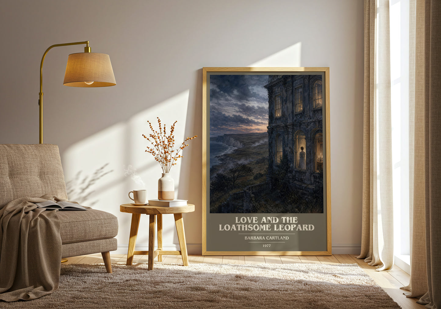 Love And The Loathsome Leopard book cover print on bookshelf – Barbara Cartland fan gift