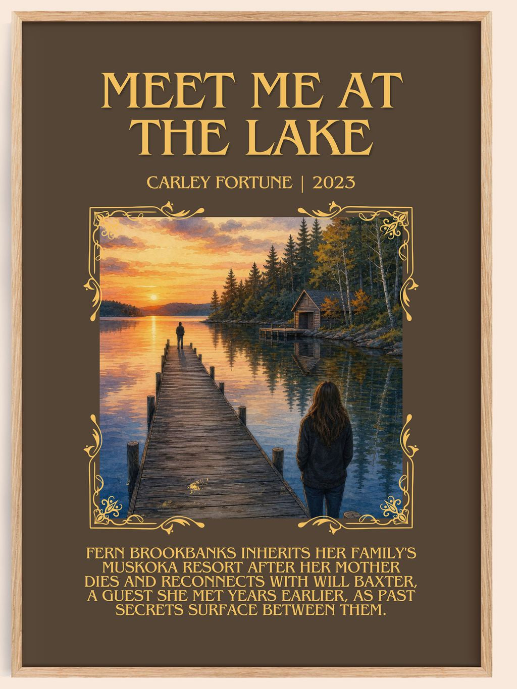 Meet Me at the Lake Minimalist Book Poster by Carley Fortune – book poster