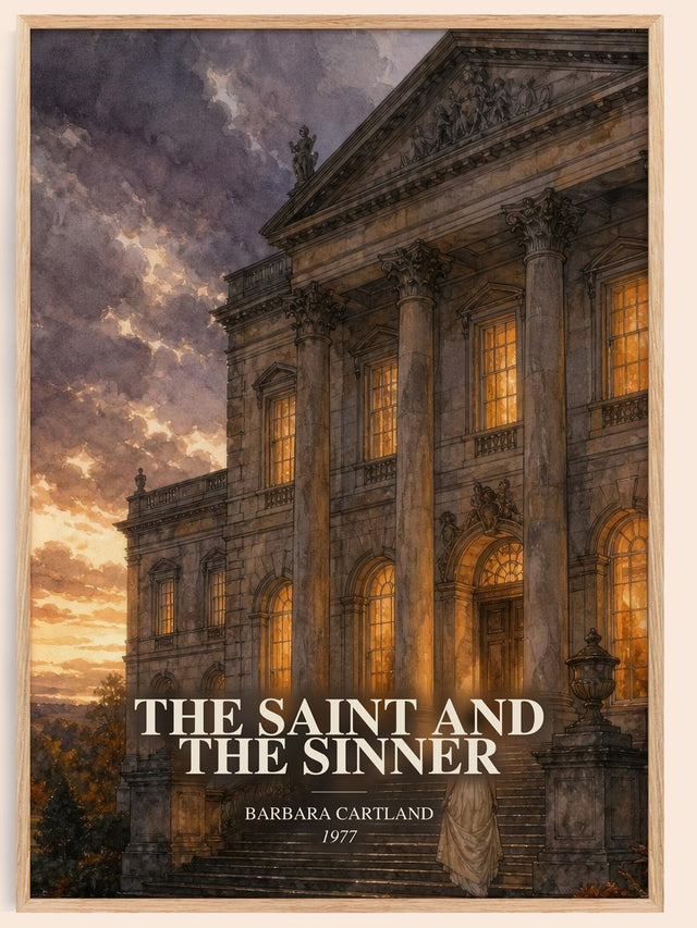 Saint And The Sinner Book Watercolour Illustration by Barbara Cartland