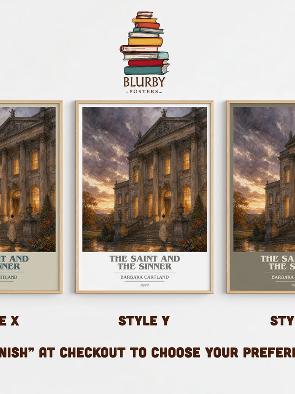 The Saint And The Sinner book cover print in frame leaning in hallway – romance wall art