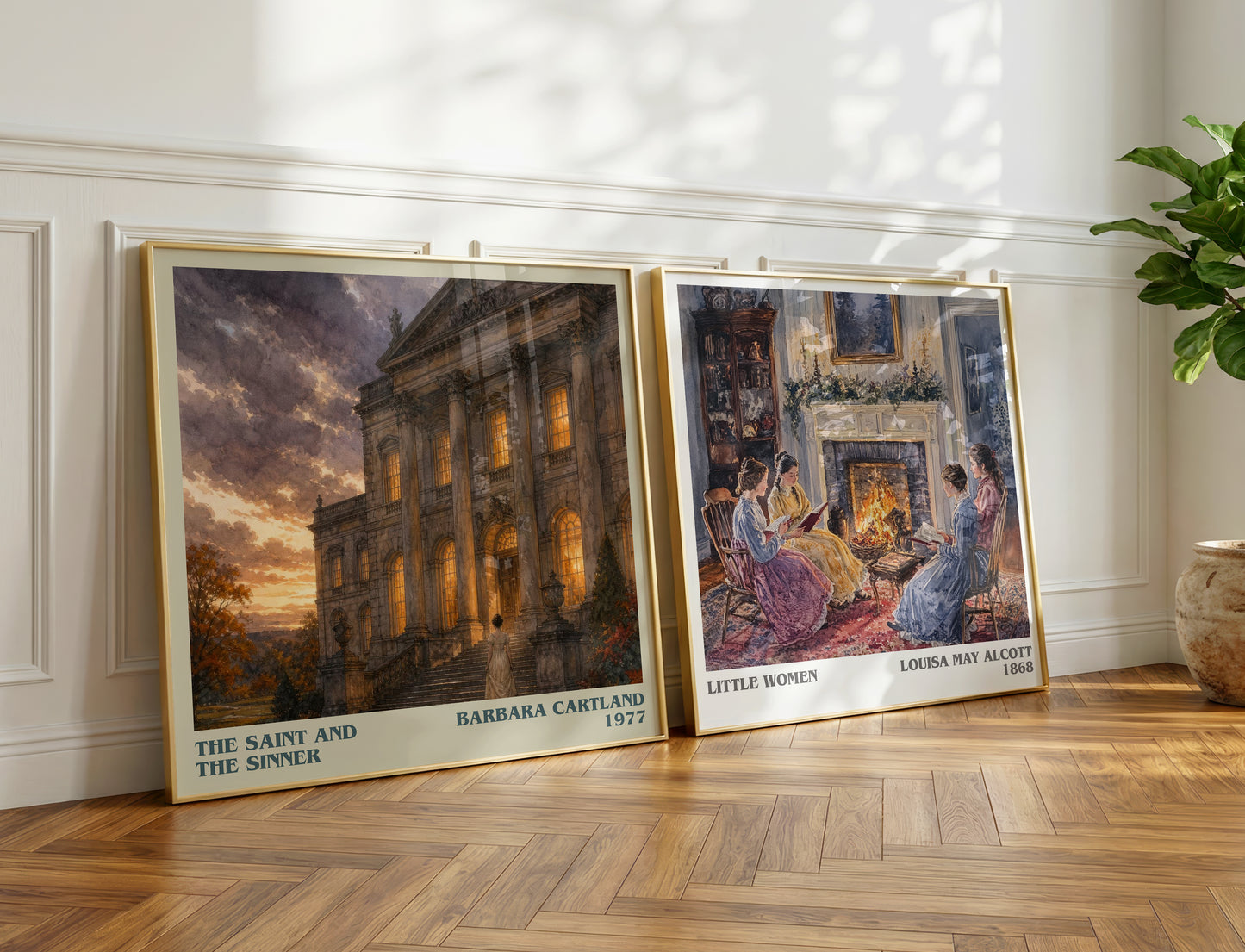 The Saint And The Sinner literary print on bookshelf – Barbara Cartland fan gift