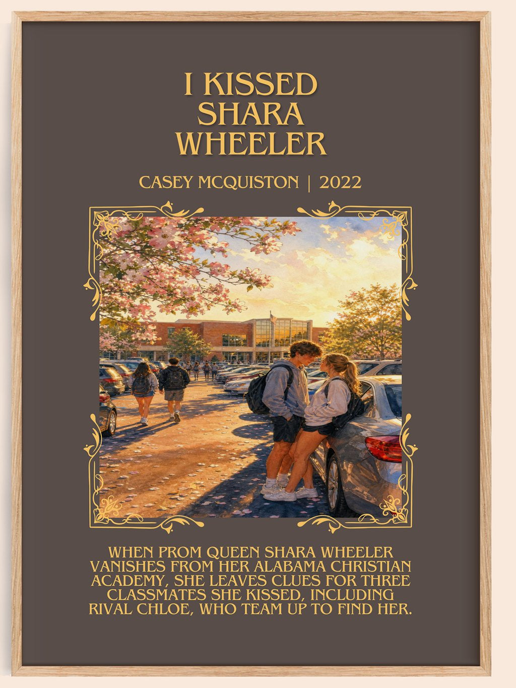 I Kissed Shara Wheeler Minimalist Book Poster by Casey McQuiston – book poster