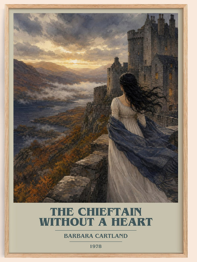The Chieftain Without A Heart Book Cover Poster by Barbara Cartland